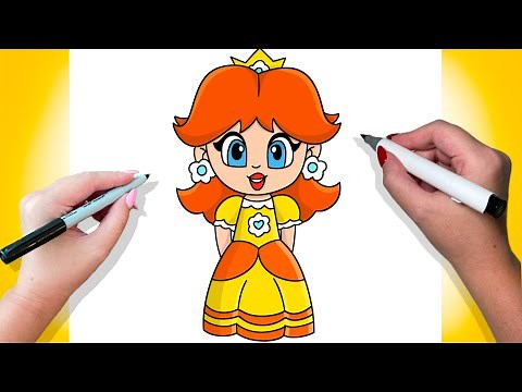 How To Draw Princess Daisy | Mario | Tutorial Easy