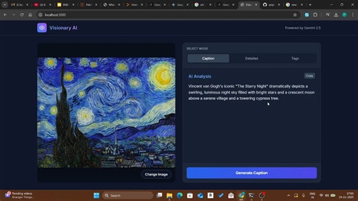 priQs360 on Instagram: "Visionary AI Captioner (Final Version) Tired of manually writing captions and SEO tags for your images? Say goodbye to guesswork! 📸 🔗 GitHub Repo: https://github.com/qripS371/qripS371-Image-Captioning-Project-Prompt I'm thrilled to share Visionary AI Captioner, a full-stack multimodal application I built to automate content generation. What It Does (The Power of 3) Visionary AI instantly analyzes any image using Gemini 2.5 Flash and transforms it into three essential pi