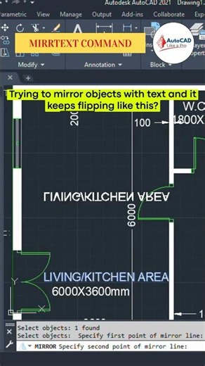Mirror Objects in AutoCAD and Make Text Readeable!