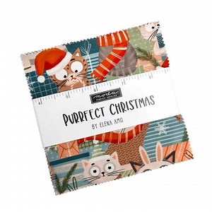 MODA Charm Pack Purrfect Christmas by ELENA AMO, Contains 42 Pieces Measuring 5" Squares Quality Cotton Quilting Fabric. - Etsy Canada