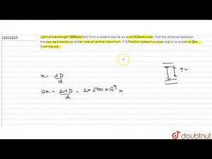 Light of wavelength `500 nm` falls from a distant source on a slit `0.5 mm`