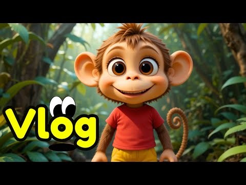 Monkey Vlog | Learn A to Z Letters & Phonics with Fun Jungle Adventure for Kids