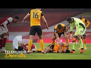 Raúl Jiménez sufre brutal golpe y queda inconsciente | Telemundo Deportes