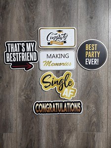 Graduation Photo Booth Props - 5mm PVC Foam - Set of 6 - Gender Neutral - Etsy