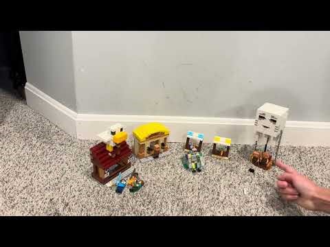 A Minecraft movie, Lego, gas, ghast balloon village attack set ￼
