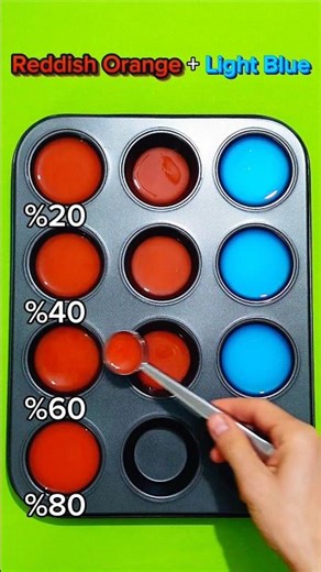 🧡🌌 Reddish Orange + Night Blue | Fire & Midnight Blend Through Four Ratios #satisfying #coloring