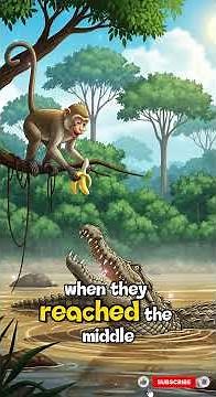 The Monkey and the Crocodile 🐒🐊 | Presence of Mind Saves Life | Simple English Story #learnenglish