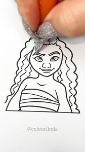 158K views · 1.8K reactions | Moana ✨ #coloring #colouring #glittergelpens #satisfying #glitterpens #moana | colourlinda | Facebook