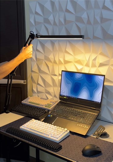 Working is better with an adjustable LED desk lamp ✨#desklamp #setup #tech #wfh #productive