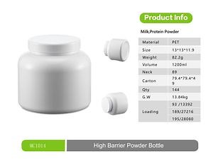 [Hot Item] Factory Direct 1200ml Pet Single-Layer Wide Mouth Milk Protein Powder Plastic Storage Bottle
