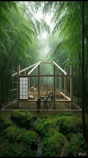 Built a Modern Japanese Tea House Inside a Bamboo Forest 🎋