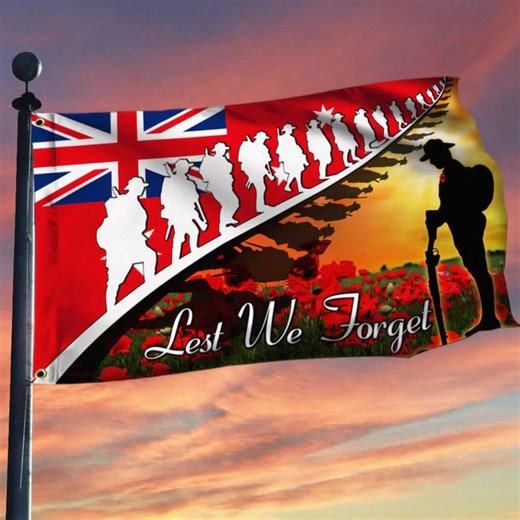 🇦🇺🌹 From ANZAC Day to Remembrance Day, have your tribute ready to display with pride whenever it’s needed.💪 👉 Prepare your tribute flag now! https://flagwix.com/products/lest-we-forget-veteran-poppy-australian-grommet-flag-thb3363gf/ | Unique Flags