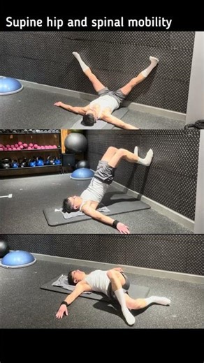 Supine hip and spinal mobility#spinalmobility #spinehealth #backpain #mobilitytraining #flexibility