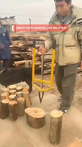 Heavy-Duty Manual Log Splitter #WoodSplitting #RuralTools | Nora Silvestre