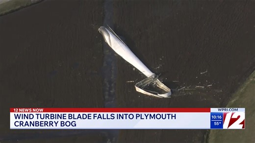 ' Blade Snaps Off Wind Turbine, Falls Into Plymouth Cranberry Bog ' A massive blade broke off of a wind turbine and fell 300 feet down into a cranberry bog in Plymouth Friday afternoon. WPRI 12 | Our Place Secondhand Shoppe 9-5 Sat Sun Pickup & delivery 12-4 weekdays