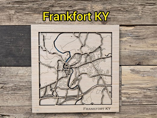 Frankfort Kentucky Layered Map SVG Cutting File (digital Download) - Etsy
