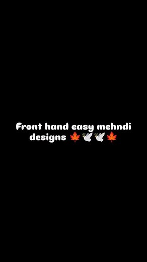 roshni _ mehandi _lover on Instagram: "Front hand easy mehandi designs"