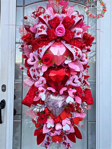 Luxury Glam Valentines Swag Wreath, Valentines Swag, Xl Valentine Wreath - Etsy