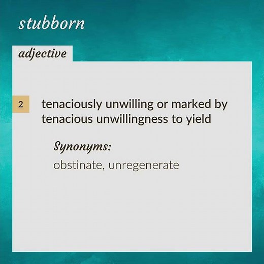 Stubborn | meaning of Stubborn
