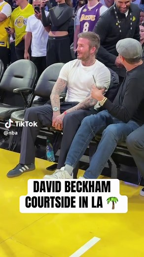 David Beckham Courtside at NBA Celeb Row in LA