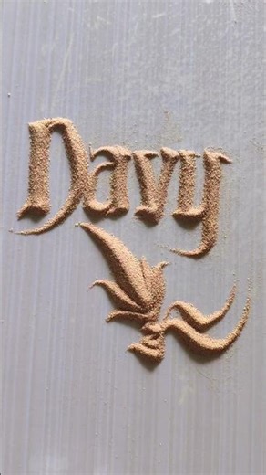 Davy | Name in sand #handwriting #sandart #sandscript #callygraphy #callygraphyart #shorts #art