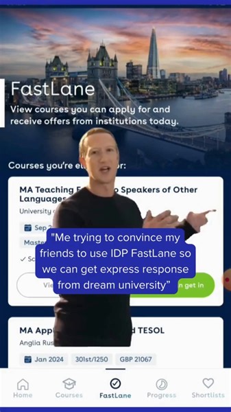 Discover the many features of IDP Live that enhance your study abroad journey! 🚀 Simply enter your preferences, and with IDP FastLane, you'll be on the VIP track, receiving an in-principle offer within seconds. #IDPLiveApp #FastLane #studyapp | IDP Education