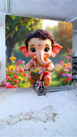 Happy Ganesh Chaturthi Drawing Photo 🌺🥰 Ganesh Ji Painting ❤️ #shorts #ganeshchaturthi #viralvideo