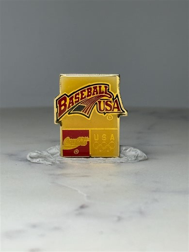 Vintage Baseball USA Olympic Pin: Gold Enamel - 1996 Atlanta Accessory