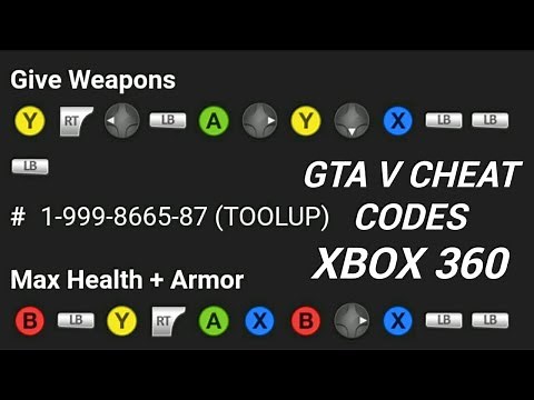 Grand Theft Auto 5 - All Cheat Codes (XBOX 360, GTA V)