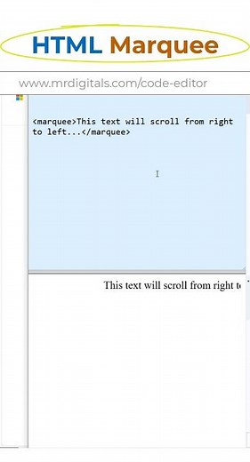 HTML marquee tag #htmltutorial #coding #marquee