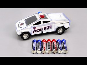 Unboxing Tesla Police pickup truck, remote control city train high speed rail, Gear SUV car