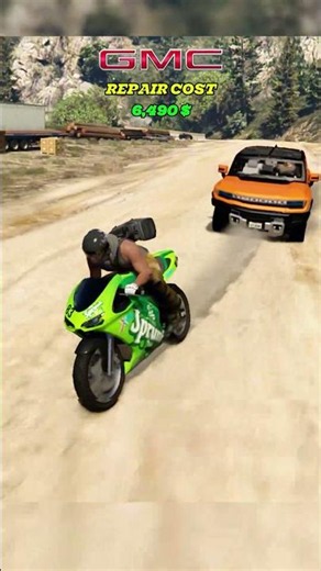 I Kept Kicking This GMC EV Hummer Until THIS Happened… 🌊💀 #gta5 #gtashorts #trending