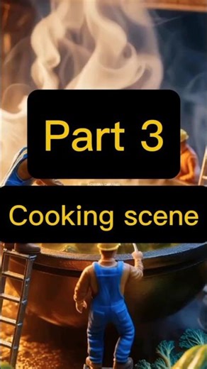 Cooking in a Giant Pot #shorts #viral #fyp #cooking #ai #miniature