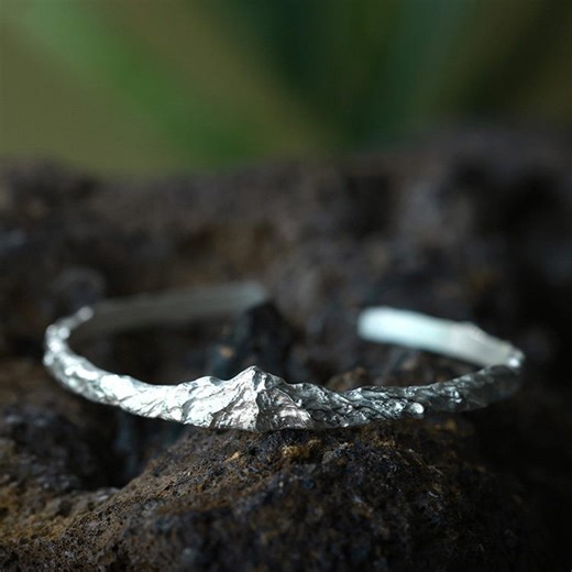Mount Kailash Bangle 999 Fine Silver Sacred Mountain Cuff Spiritual Jewelry Handmade Minimalist Bracelet Gift for Him Her - Etsy