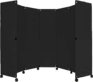 Versare MP10H Portable Folding Wall Partition | Economical 5 Panel Design | Portable Room Divider On Wheels | Adjustable, Freestanding Setup | Multiple Widths