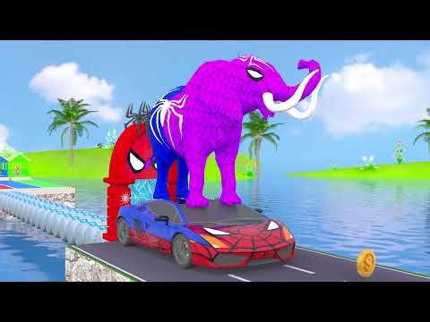 SPIDER-MAN vs Giant Fat Animals!