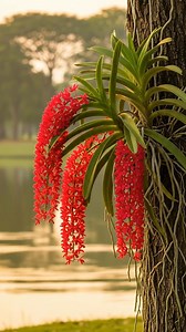 6.6K views · 1.6K reactions | The orchid is a Renanthera, a genus known for its cascading clusters of small red flowers and epiphytic growth habit. #orchids #gardening #garden #flowers | Ammy Lia | Facebook