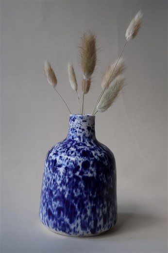 Handmade Blue Speckled Ceramic Vase | One-of-a-kind Porcelain Bud Vase | Modern Artisan Pottery - Etsy