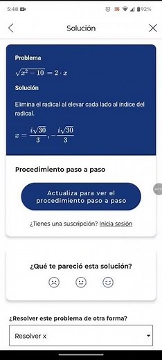 Ecuación irracional con Mathway. #matematicas