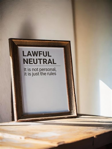 Lawful Neutral Alignment Poster | D&D Wall Art | TTRPG Decor | Minimalist Dnd Print | Rule Follower RPG Art | Digital Download - Etsy