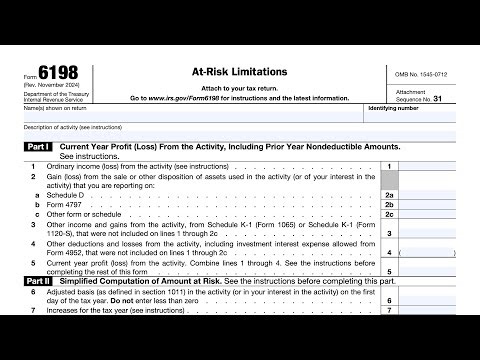 IRS Form 6198 walktrough (At-Risk Limitations)