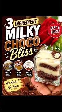 3 Ingredient Milky Choco Bliss 🍫✨ | No Bake Dessert 😍@Butter blossom diaries 🥰🥰