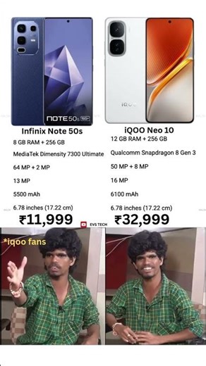 Infinix Note 50s vs Iqoo neo 10 🤯 comparison #infinixnote50s #iqooneo10