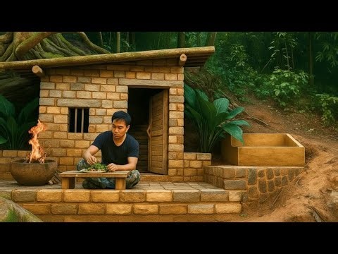“Surviving the Jungle with Bare Hands | Building a Shelter Beneath an Ancient Rock”