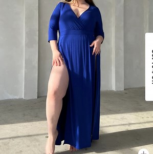 Maxi double slit dress with snap on bodysuit