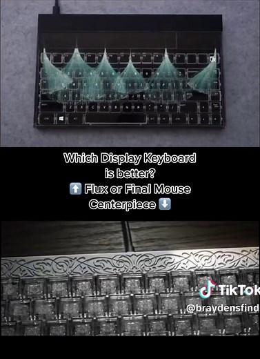Tell me in the comments which one you think is better: The Flux Keyboard or the Final Mouse Centerpiece. These gaming keyboards both have a built in display for extra customization to your gaming setup. #gamingsetup #gaming #keyboard #keyboards #finalmouse #finalmousecenterpiece #flux #gamingaccessories #setup