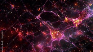 A of branching growth cones at the end of a developing axon eagerly reaching out in all directions.