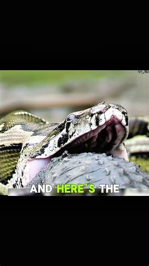 “Python Swallows Crocodile Alive 😳 Nature’s Most Brutal Hunt!”#shorts