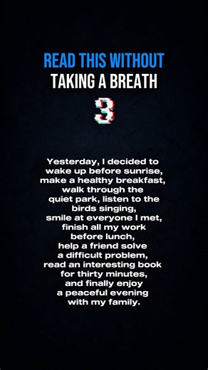 🫁 One Breath Challenge 🥶 Can You Read This Without Taking a Breath?