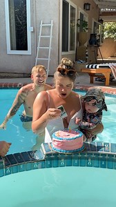1.7M views · 24K reactions | Soldier dives into family pool to meet son for the first time 凉 Soldier returns home to surprise his wife on her birthday and dives into the pool to meet his son for the first time. #couple #surprise #birthday #celebration #family | Jamie and Blake | Facebook